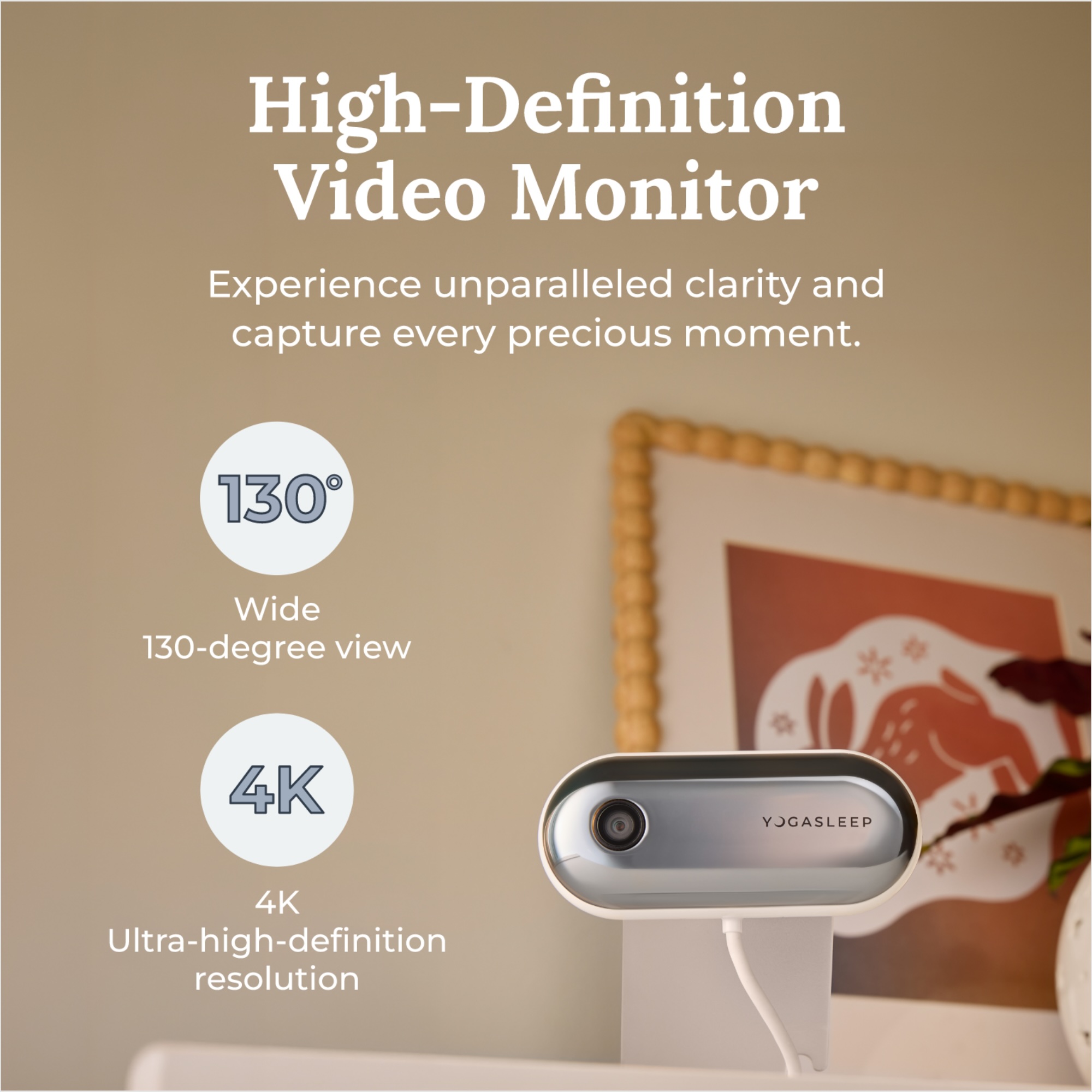 Yogasleep Vue Video and Audio Smart Baby Monitor and Sleep Coaching System