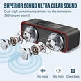 thumbnail image 2 of Altavoz estéreo Bluetooth inalámbrico portátil con sonido potente Controladores acústicos de 10 W Micrófono incorporado Radio FM Tarjeta micro SD Ranura de entrada auxiliar USB para teléfono inteligen, 2 of 5