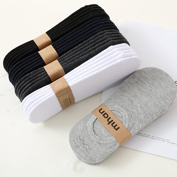 Calcetines invisibles lisos Joker para hombre, de primavera y verano, de silicona, antideslizantes, de algodón, calcetines náuticos, paquete de 5 unidades