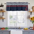 thumbnail image 4 of Anchor Navy Blue Valances for Windows, Red Nautical White Geometric Stripes Light Filtering Kitchen Curtains, Rod Pocket Window Valance Curtains for Living Room Bedroom, 42" W x 12" L, 2 Panels, 4 of 9