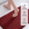 thumbnail image 2 of Sasttie Chenille Bathroom Rugs 20x24, 2 Pack Quick Dry Machine Washable Bath Mats with Rubber Backing,Wine Red, 2 of 9