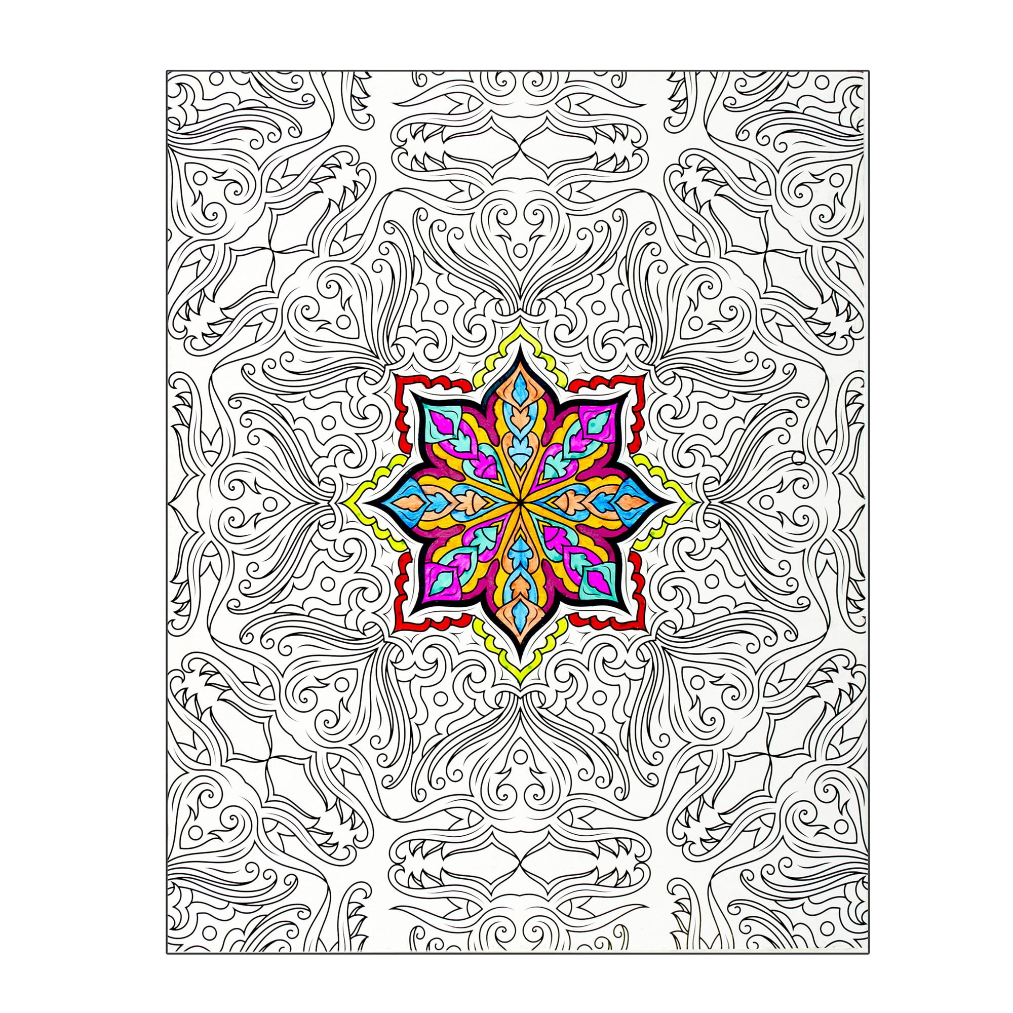 C-line UColor Two-Pocket Coloring Folders, Adult Coloring Patterns, 6/PK (Set of 12 PK)