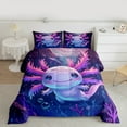 thumbnail image 2 of Feelyou Cartoon Axolotl Full Size Comforter Sets for Teens, Kawaii Ocean Sealife Bedding Comforter Set, Underwater World Reversible Bedding Sets, Ultra Soft Home Decor, 3-Piece, 2 of 8