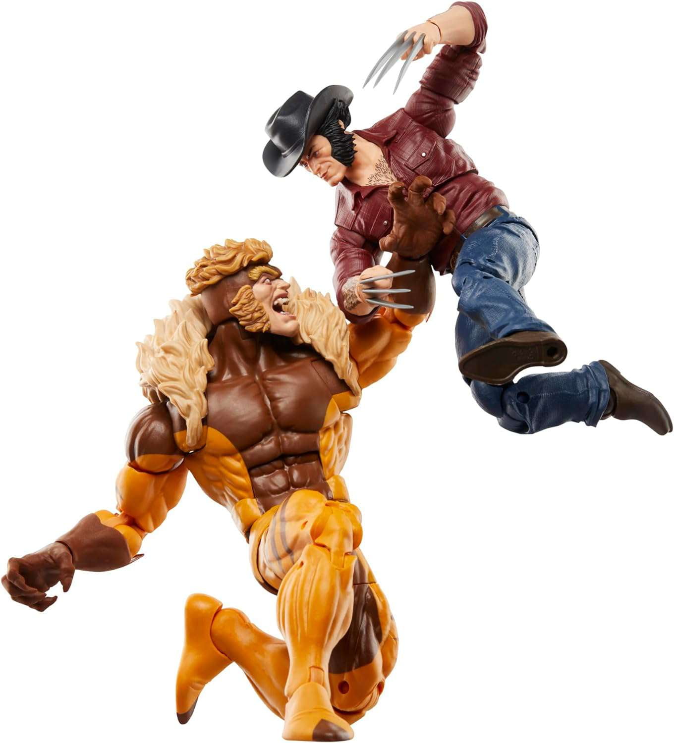 Marvel Legends X-Men 6 Inch Action Figure 50th Anniversary 2-Pack - Logan vs Sabretooth