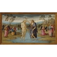 thumbnail image 2 of Pietro Perugino 18x12 Gold Ornate Wood Frame and Double Matted Museum Art Print Titled - The Baptism of Christ (1500-05), 2 of 4