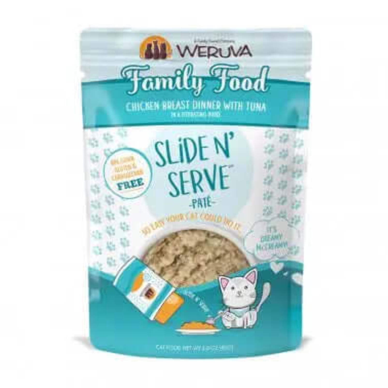 Weruva Pate Family Food Chicken Breast Dinner with Tuna in a Hydrating Puree Wet Cat Food, 2.8 oz., Case of 12