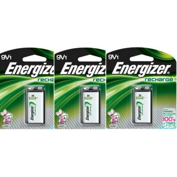 3 Pack Energizer 9V Rechargeable Battery NH22NBP NiMH 8.4V- 175mAh