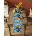 thumbnail image 4 of Hokiten Table Runners 48 Inches Long Dress Scarves, Coastal Ocean Farmhouse Kitchen/Dining Table Runner, Short Coffee Tablerunners, Summer Floral Stripe Ombre Fish Coral 13x48 Inch, 4 of 7