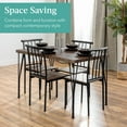 thumbnail image 3 of Best Choice Products 5-Piece Indoor Modern Metal Wood Rectangular Dining Table Furniture Set w/ 4 Chairs - Drift Brown, 3 of 8