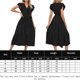 thumbnail image 2 of Vestido Vestido largo ajustado con dobladillo de encaje con lazo para mujer, atuendo diario de color sólido (negro XXL) Cgtredaw Negro T XXL para Mujer, 2 of 6