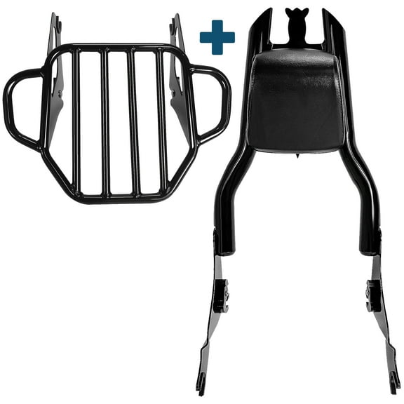 Fjpacemt 17" Sissy Bar Backrest Luggage Rack for 09-24 Motorcycle HD Touring Road King Street Glide