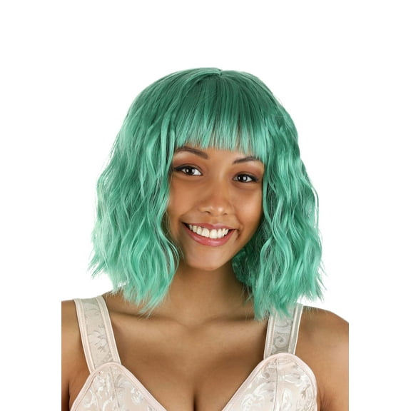Women's Bright Teal Wavy Wig