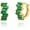 Baguette - Green, Gold, variant on Gold Huggie Earrings Small Huggie Hoop Earrings for Women 14K Gold Plated Hypoallergenic Cubic Zirconia Huggies Mini Silver Hoop Earring for Women