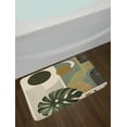 thumbnail image 2 of Ambesonne Monstera Bath Mat, Boho Abstract Mid Century, 30.2" x 20", Beige Evergreen and Sepia, 2 of 3