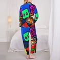 thumbnail image 5 of Lsque Geometry Dash Pattern Long Sleeve Pajama Set for Women - Soft 2-Piece Sleepwear and Loungewear Set with Pockets, Comfy Nightwear, 5 of 8