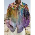 thumbnail image 1 of Camisa de hombre Camisa de lino Estampado gráfico floral Camisa de vestir de manga larga para exteriores Ropa de calle Ropa de lino Diseñador, 1 of 6