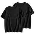 thumbnail image 2 of Mgmyaa 2-Pack Womens Short Sleeve T-Shirts, Summer Solid Color Crew Neck Tops Basic Tees for Women, 2 of 9