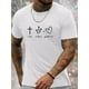 thumbnail image 1 of Cross, Nails, Heart Element Print Slim Fit Short-sleeve, Simple T-shirt For Summer, Men's Round Neck Short-sleeve T-shirt, Casual T-shirt, Casual Comfortable Top, 1 of 7