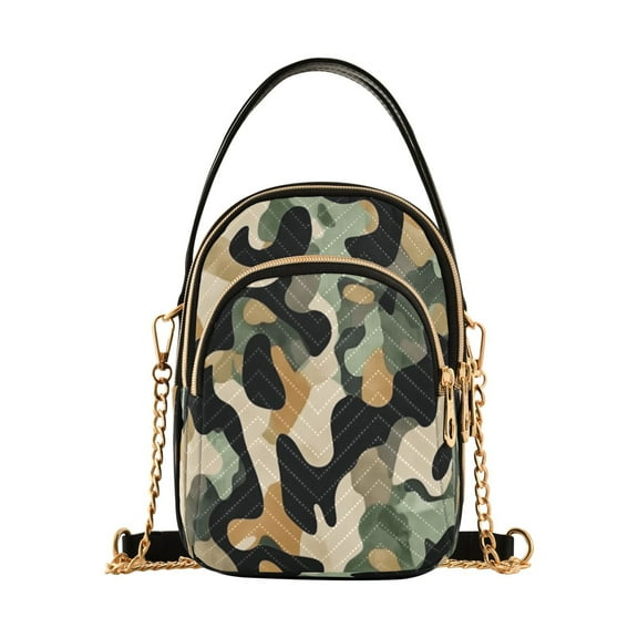 Women's Crossbody Handbags Shoulder Handbag Multi Pocket Crossbody Bag Earthy Tones Camouflage Pattern