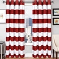 thumbnail image 3 of Rideaux Rayés, Rideaux Rayés Rouges et Blancs avec Illets pour Chambre à Coucher Salon, Ensemble de 2 Panneaux, 52 x 63 Pouces Longueur Rouge et Blanc 52 Pouces x 63 Pouces, 3 of 8