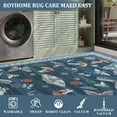 thumbnail image 6 of Garvee 8'x10' Modern Insect Floral Print Area Rug Washable Rugs, Stain-Resistant Non Slip Rug Foldable Indoor Carpet Low Pile Floor Mat for Living Room Bedroom Home Decor, Blue, 6 of 7