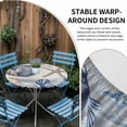 thumbnail image 2 of Navy Blue Coastal Round Tablecloth for 55-60 Inch Tables,Fitted Table Cover with Elastic Edge,Vintage Sea Beach Shell Starfish Waterproof Outdoor Table Cloth Protector for Patio Garden Dinner Picnic, 2 of 9