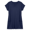 thumbnail image 4 of LIaqionyy Womens Plus Size Tunic Tops V Neck Short Sleeve Casual Summer Long T Shirts with Pockets S-5XL, 4 of 6