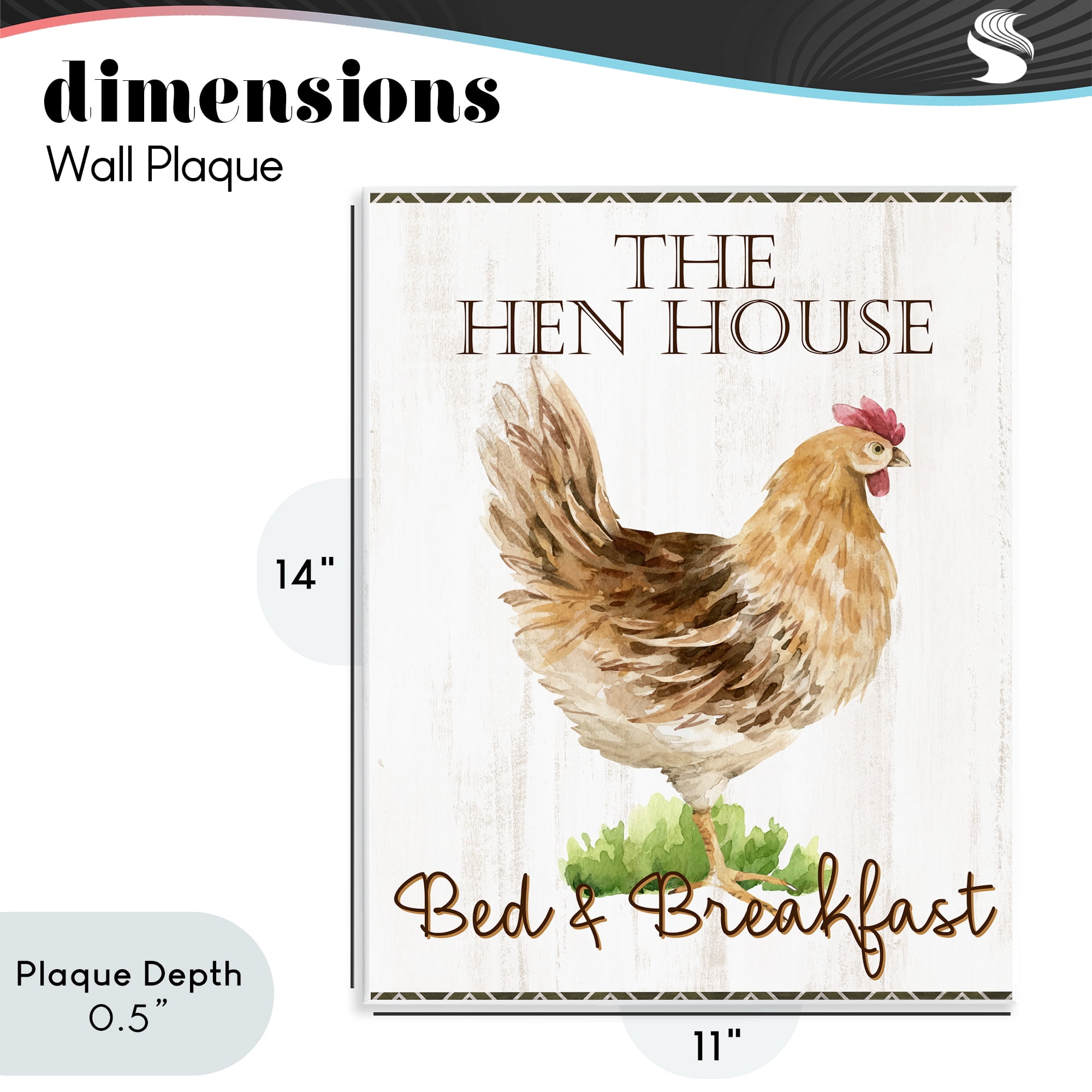 Stupell Industries Hen House Bed and Breakfast Wall Plaque Art, design by Anne Bailey