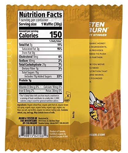 Honey Stinger Organic Honey Waffle Energy Stroopwafel H2FSDfor Endurance and Performance Sports Nutrition for Home & Gym, Pre and Post Workout Box of 16 Waffles, 16.96 Ounce (Pack of 16)