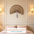 thumbnail image 4 of Boho Bamboo Wall Fan Decor for Bedroom Living Room, Large Handwoven Rattan Wall Hanging Fan, Giant Asian Style Woven Bamboo Fan Art for King Bed Fireplace Entryway Farmhouse Bohemian Wall Decoration, 4 of 7