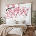 thumbnail image 3 of Pink Floral Cherry Flower Large Tapestry for Bedroom Wall Hanging Tapestry, Abstract Botanical Branch Ceiling Backdrop Tapestries Poster Blanket Wall Decor for Teens Room Living Room Dorm 85" x 90", 3 of 8