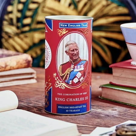 New English Teas King Charles III Coronation English Breakfast Tea Bags, 40 Count