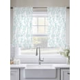 thumbnail image 4 of Aqua Spring Floral Sheer Curtains 54 Inch Length 2 Panels Set, Summer Botanical Watercolor Voile Window Treatment Rod Pocket Short Kitchen Curtains Drapes for Bedroom 52"x54"x2, 4 of 7