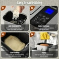 thumbnail image 5 of Razorri Bread Maker Machine, 2LB 18-in-1 Programmable Stainless Steel Homemade Bread Machine with Gluten-Free, Auto Nut Dispenser, 15H Delayed-start, 1H Keep Warm, 3 Crust Colors and 3 Loaf Sizes, 5 of 7