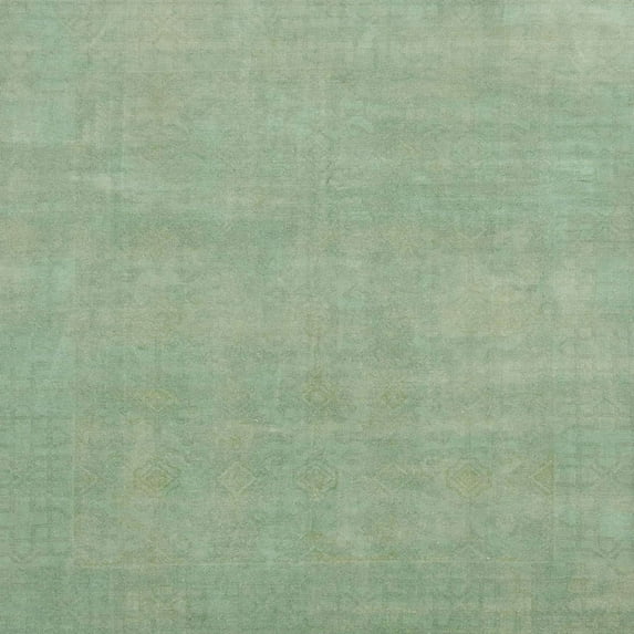 Ahgly Company Indoor Square Abstract Green Oriental Area Rugs, 3' Square