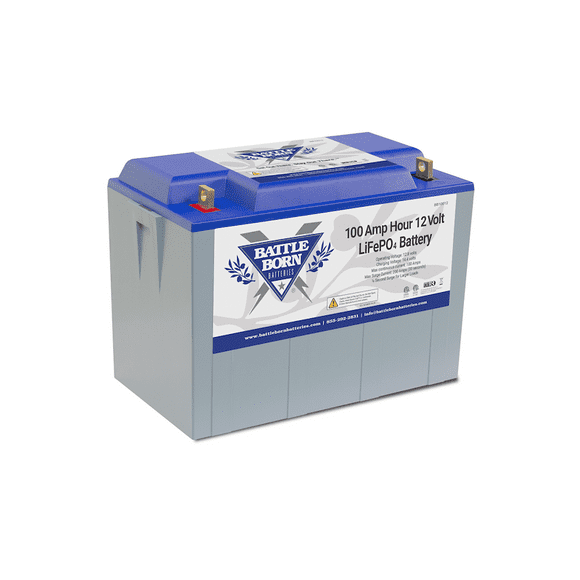 Battle Born Batteries Battery BB10012 Group 31; 12 Volt; 720 Cold Cranking Amps; Top Terminals; Lithium; Deep Cycle Battery; 100 Ampere Hour Capacity; 12.76 Inch Length; 6.86 Inch Width