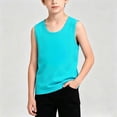 thumbnail image 2 of FSYBOA Boys Cotton Tank Tops, Crew Neck Sleeveless Casual Running Kids Athletic Top Blue Size 9-10T, 2 of 5