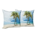 thumbnail image 6 of Ambesonne Hawaii Throw Pillow Cover 2 Pack, Beach Palm Trees Rock, 16", Green Blue, 6 of 6