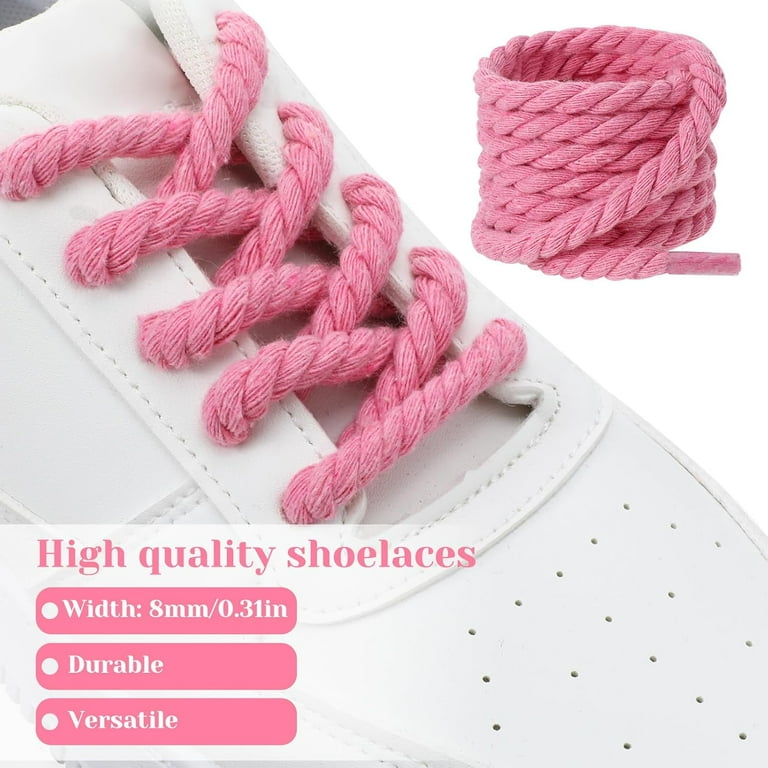 1 Pair Thick Rope Shoe Laces, 8mm Round Nylon DIY Chunky Jumbo Shoe Laces for Men Women Gift for Shoes Lovers Sportsman Friends