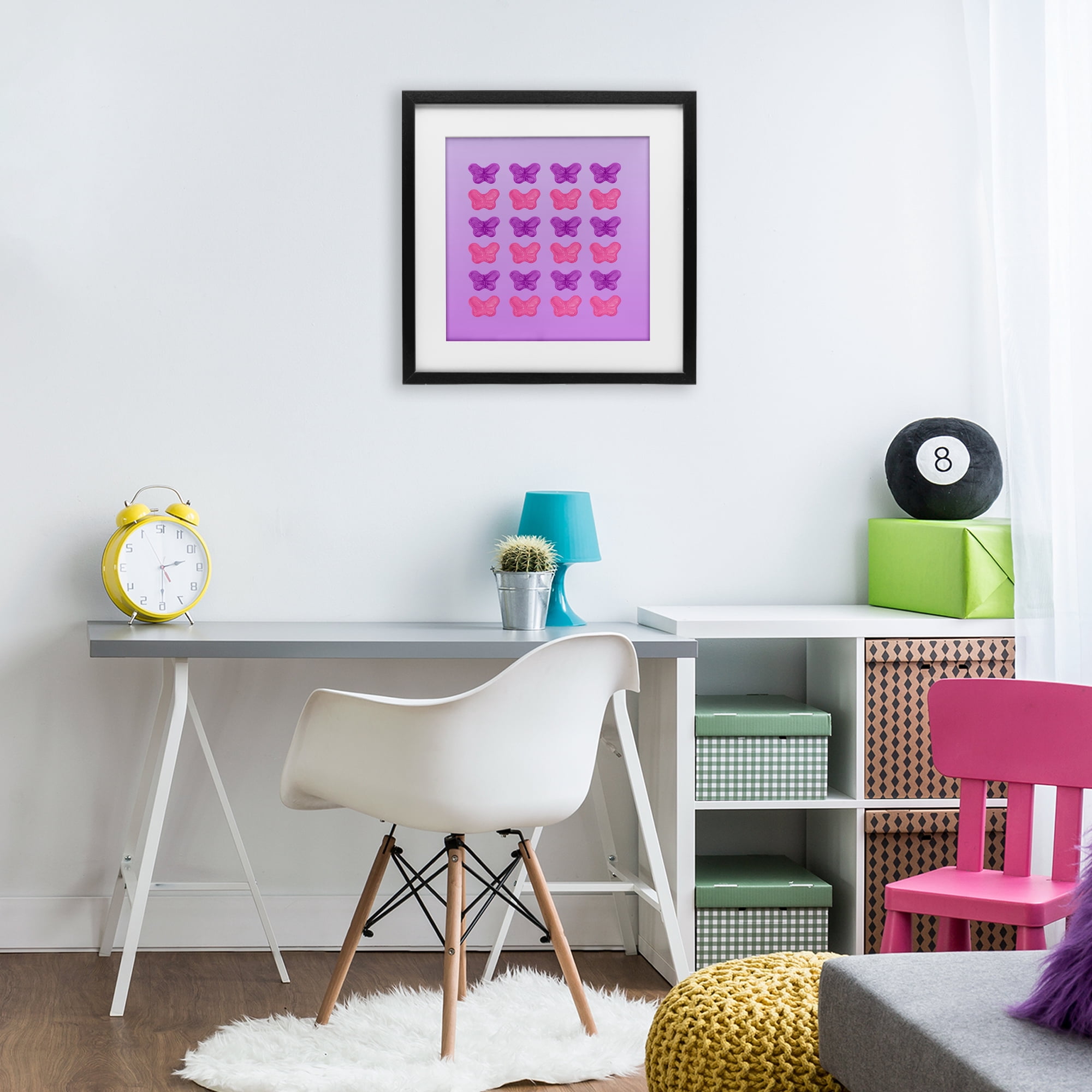 Stupell Industries Purple & Pink Butterfly Candies Black Framed Print Under Glass, design by LISH Creative