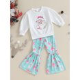 thumbnail image 3 of Suealasg 2PCS Kids Girl Christmas Outfits Clothes 4T 5T 6T 7T Child Long Sleeve Santa Claus Print Sweatshirt+Gift Box Print Pants Sets Little Girls Christmas-themed Clothing, 3 of 9