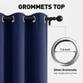 thumbnail image 4 of Blue Blackout Curtains 52 x 72 inch, Thermal Insulated Grommet Black Curtains Set of 2, Noise Reduce Room Darkening Drapes for Bedroom, Living Room, Privacy Protection & Energy Saving, 4 of 7