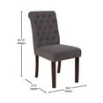 thumbnail image 4 of BizChair Dark Gray Fabric Parsons Chair with Rolled Back, Accent Nail Trim and Walnut Finish, 4 of 8
