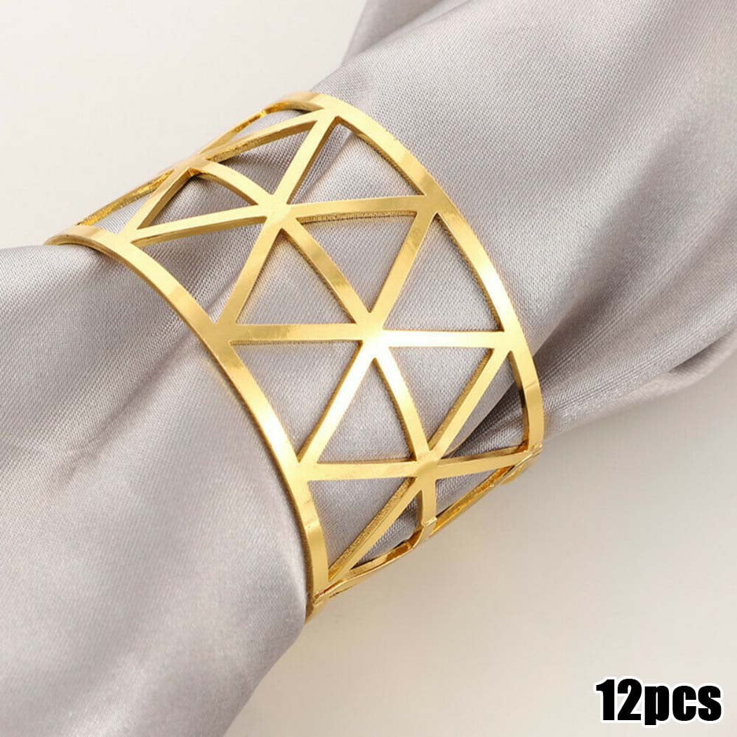 Alloy Napkin Rings Table Decoration Accessories 6/12PCS For Wedding Dinner Party