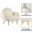 thumbnail image 3 of ALEAVIC White Accent Chair Reading Chair Modern Upholstered Sofa for Living Room Bedroom, 3 of 7