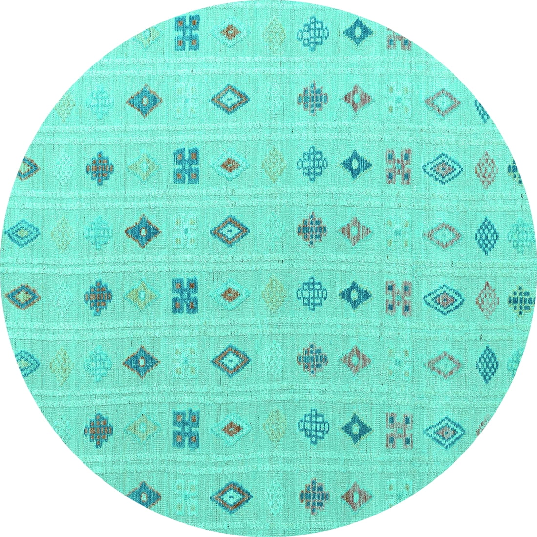 Ahgly Company Indoor Round Abstract Turquoise Blue Modern Area Rugs, 6 ...