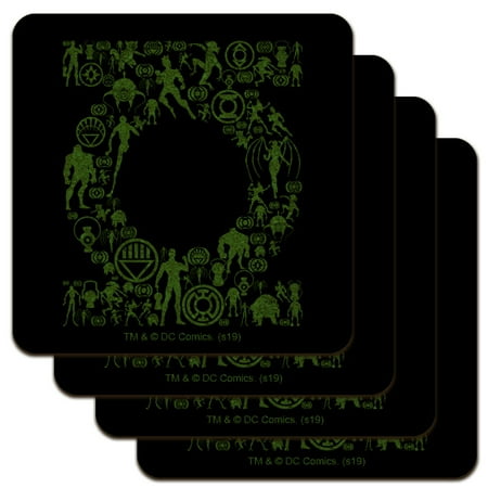 

Green Lantern Green Lantern Icons Logo Low Profile Novelty Cork Coaster Set