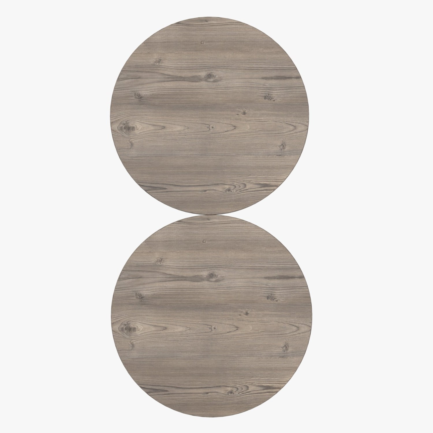 PAK HOME - Set of 2 Round Wood Sofa Side Tables for Small Spaces, Nightstand Bedside Table for Bedroom, Living Room Balcony, PINE WOOD GREY