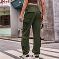 thumbnail image 7 of Parachute Pants For Women Drawstring Elastic Waist Ruched Baggy Cargo Pants Multiple Pockets Jogger Pant Womens Pants Suite Casual Work Pants Women Straight Leg Dress Pants for Women Business Casual, 7 of 7