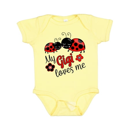 

Inktastic My Gigi Loves Me with Cute Ladybugs Gift Baby Boy or Baby Girl Bodysuit
